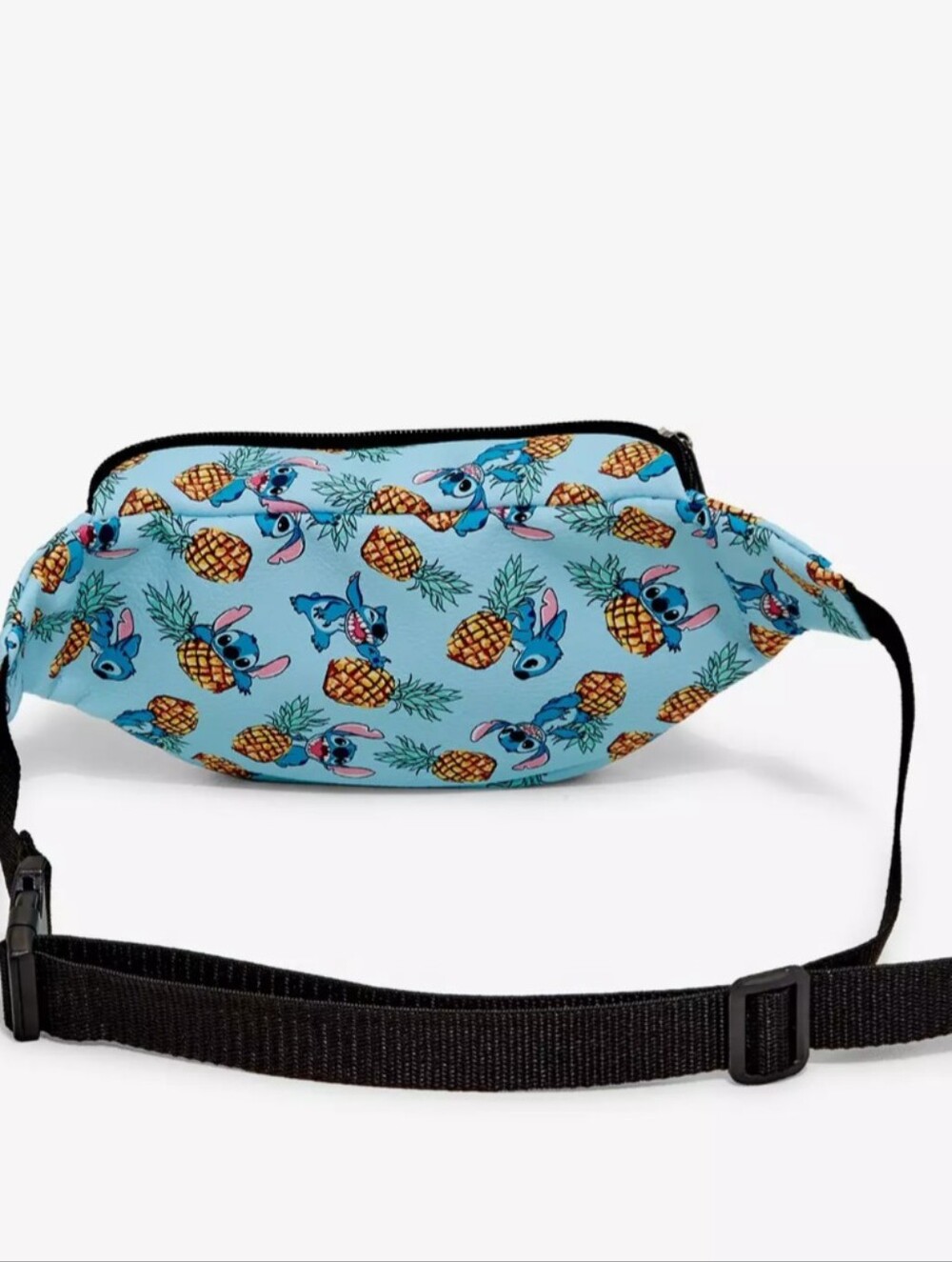 LOUNGEFLY DISNEY FANNY PACK STITCH & PINEAPPLES Tiki Zipper Adjustable - Picture 3 of 11